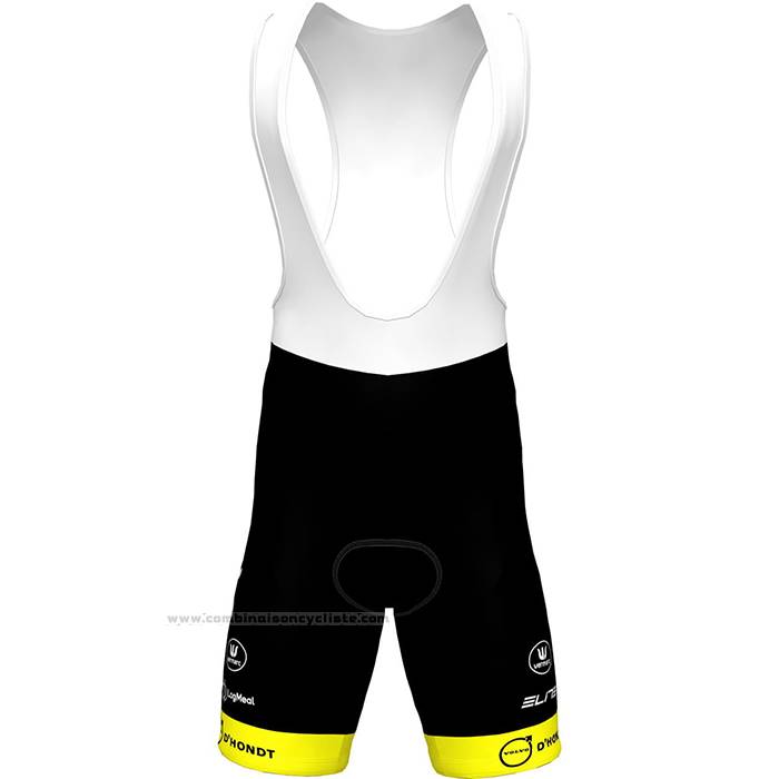 2023 Maillot Cyclisme Bingoal WB Jaune Rouge Manches Courtes et Cuissard